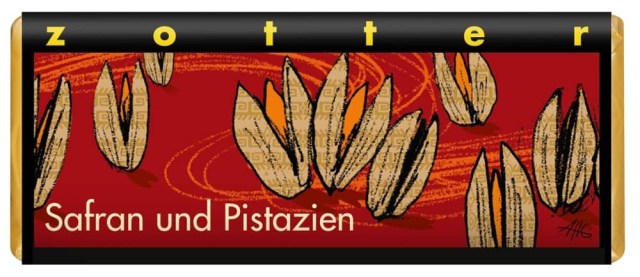 Zotter Bio sáfrány & pisztácia 70g